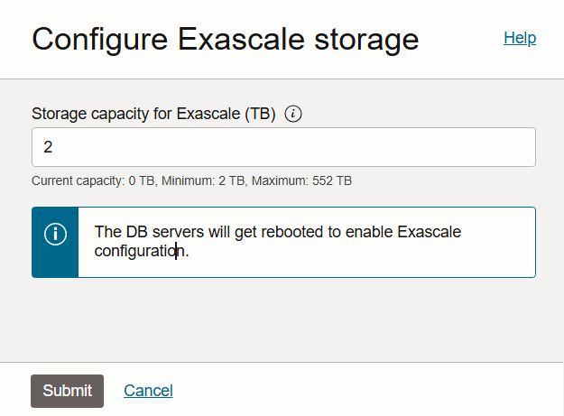 Configuration of the Exascale Storage